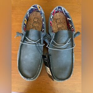 Hey Dude Women’s Casual Slip-On Loafers in Slate Gray with Patterned Lining